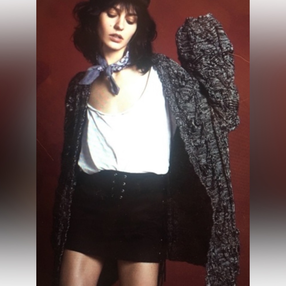 NWT For Love and Lemons Knitz Oversized Cable Knit Cardigan Hood and Pockets M - Picture 6 of 6